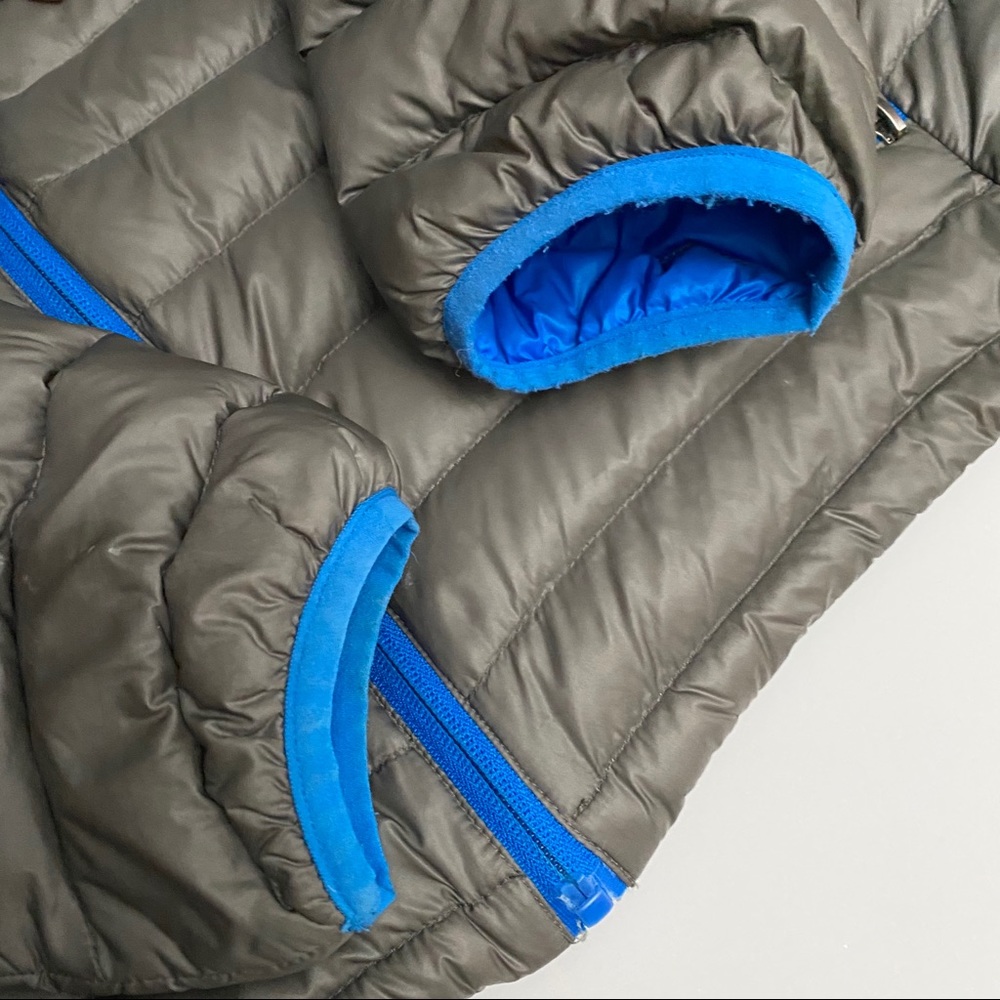 North Face Puffer Hooded Jacket Grey Blue - Picture 3 of 7
